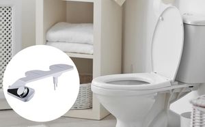 Bidtoalettfäste Justerbar vattensprutning Ultra Slim Toalett Seat Dual Munstycke Bidet Justerbar vattentryckssprut