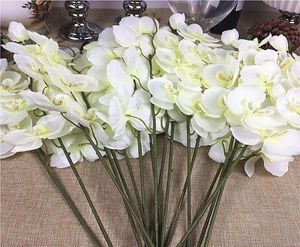 20pcslot Whole White Orchid ramificações artificiais para decoração de festas de casamento orquídeas Flores baratas1392940