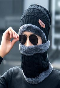 冬のユニセックスニット帽子ファッションビーニーカシミアウールスカーフ帽子女性男性スキースカルキャップ