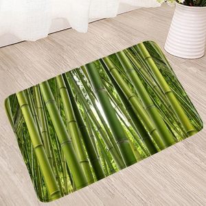 Bath Mats Green Bamboo Mat 3D Plant Non-Slip Absorbent Shower Kitchen Living Room Toilet Front Door Carpet Doormat Bathroom Rugs