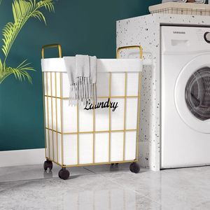 Laundry Bags Dirty Baskets Home Nordic Wind Organizer Basket Belt Wheel Removable Children's Storage Ins Grid