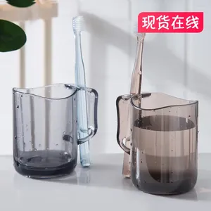 Cups Saucers Japanese-Style Mouth Cup Wash Creative Couple Brushing Bathroom Plastic Transparent Cute
