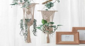 macrame wall hanging planter hangers air plant hanger holder balcony decoration wall planter pot woven basket bohemian makrama 2102688416