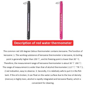 Termometr wodny wędkarski z karabinową klamrą Połowa temperatury Pomiar narzędzi Celsjusza do wędkowania muchy/karp/bas