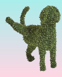 庭の装飾装飾的なおしっこ犬のトピアリーフィルック彫刻の彫像は、剪定または水の装飾を備えた指のない指のない彫像2574791