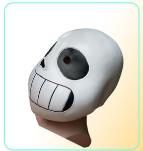 Latex Full Head Latex Sans Mask Cosplay Skull Mask Hood Masque Halloween Adult Kids Undertale Sans Masks Helmet Fancy Dress Game p6029463