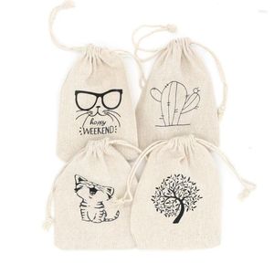 Stume da stoccaggio 500 pezzi/ lotto personalizzato personalizzato sacche di cotone cotone packaging naturale imballaggio piccolo panno piccolo