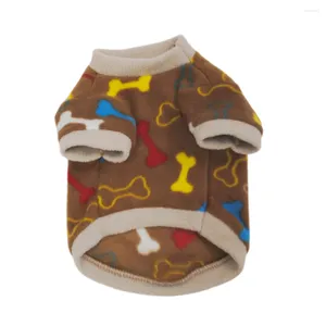 Abbigliamento per cani abiti in pile per animali domestici carti cartone animato giubbotto morbido orsacchiotto caldo chihuahua felpe con cappuccio osseo love stampa maglione cucciolo per piccolo medium