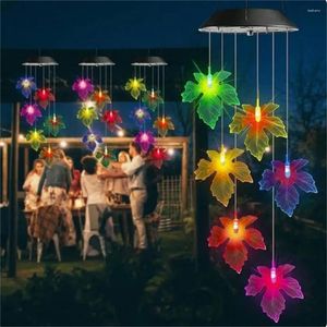 Decorative Figurines Solar Led Wind Chime Light Outdoor Changing Color For Patio Walkway Pathway Garden Yard Decoration