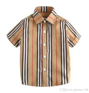 boys shirt 2019 INS summer styles boy Kids shirt short Sleeve turn down collar stripped print kids causal 100 cotton all match sh4534975