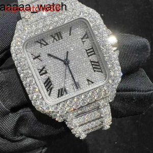 VVS Watch Carters Diamonds Moissanite Na rękawe Test Pass Eta Sapphire Sier Automatyczne mrożone zegarki
