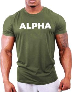 MEN039S Tshirt Sports Egzersiz Boş Boş Beslenme Mektubu Alpha Trend Fitness5331348