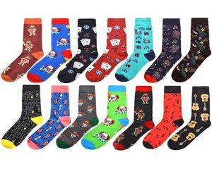 Homens de alta qualidade Happy Socks Novidade 14 coloridas Cartoon Palha