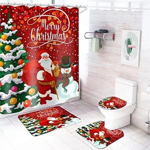 Shower Curtains Curtain With Bathroom Non-Slip Carpet Soft Toilet Lid Waterproof Home Bath 3d Printed Durable Polyester Fabric Sa