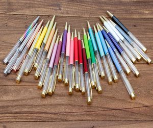 DIY Empty Tube Ballpoint Pens Selffilling Floating Glitter Dried Flower Crystal Pen Ballpointpens 27 Color6648654