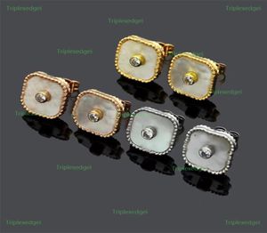2022 Yeni Crystal Stud Moda Elmas Küpe Kadınlar için Klasik Doğal Kabuk Dört Yaprak Yonca Küpe Tasarımcısı Jewelry6026087