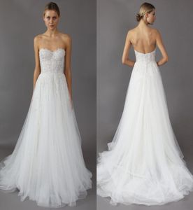 2021 Backless Wedding Dresses Mira Zwillinger Sexy Sweetheart ALine Appliques Lace Beaded On Top Beach Bridal Gowns5107404