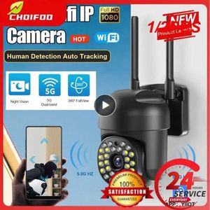 IPカメラ1/2PCS TNNIAN 5MP 5G WIFI屋外カメラAIヒューマン追跡セキュリティサーベイランスPTZカメラフルカラーナイトビジョンYILOT 24413