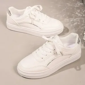 Повседневная обувь женские кроссовки женские квартиры Sport Spring Fashion White Lace Up Walking zapatillas de Mujer