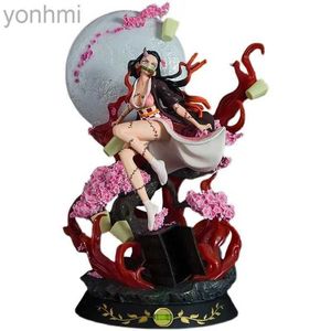 Anime Manga Demon Figures Kamado Nezuko Anction Figure GK Dolls 30cm Blood Demo Art Anime Figur Kawai Collect PVC Model Toys Gift 240413