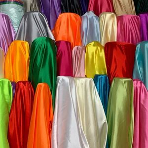 2/3/5m Imitation Silk Satin Fabric Lining Silk Satin Clothing Fabric Interior Decoration Handmade DIY Sewing Material 32Color 240328