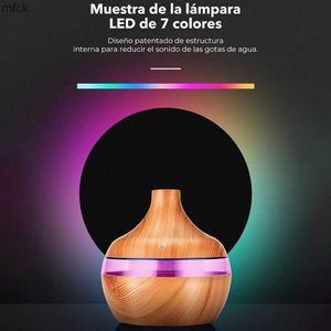 Humidifiers Fragrance Lamps 300ML Humidifier Home Aromatherapy Diffuser Air Appliance Vaporizer Evaporator Ultrasonic Wood Grain Aromatizer Humidifiers