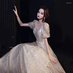 Party Dresses Hong Hu Formal Evening Dress For Women 2024 Korean Slim Fit Lady Brithday Ball Gown Debut 18 Years Old Long Skir