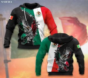 Men039s Bluzy Bluza Meksykańska Flaga Eagle Flaga 3D Print Zapip Man Man Kobieta Bluza z kapturem Jersey Tra5319116