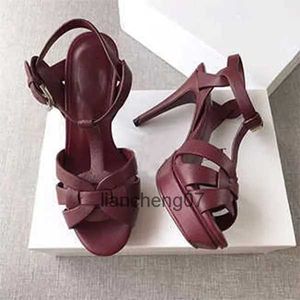 Sandals Designer Women High Heels Shoes 10cm Shiny Metal Leather Luxury Dress Leather Wedding Shoes 14cm With Box NO23 24040413OQAK