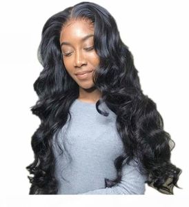 LACEFRONT Human Hair 360 Peruki dla Czarnej Kobiety rozstanie tanio Remy Brazylijska Wave Body Wave 360 ​​Pełna koronkowa peruka Pre Preucked6025221