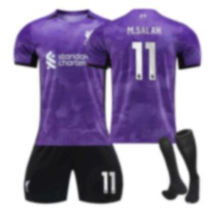 Li Wu P2324 Sezon Purple Football Set z Socks Childrens Dorosły męskie i damskie ubrania treningowe z krótkim rękawem