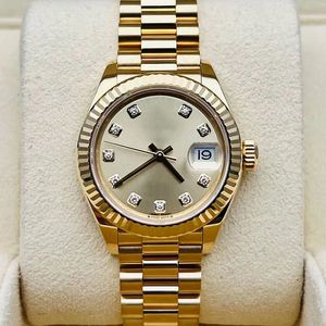 Women Watch 28mm 18k Yellow Gold 2236 Movement Automatic Girl 279178 Sapphire Waterproof Ms.Watches