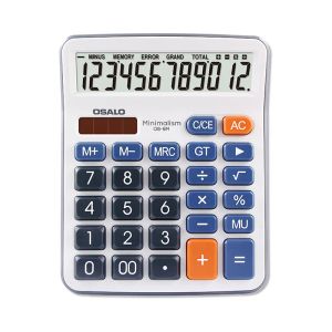 Calculators New 6M Mediumsized Desktop Calculator 12 Bit Solar Dual Power Large Screen Display Calculator Solar Dual Power