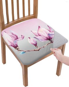 Stol täcker grå gradient rosa blomma elasticitet täckning kontor dator säte skydd case hem kök matsal slipcovers