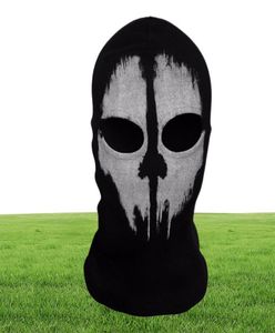 Szblaze Brand Cod Ghosts Print Chotcon Chonting Balaclava Mask Skullies Beanies for Halloween War Game Cosplay CS Headgear 23217270