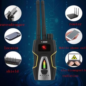 Systems T8000 Anti Spy Anti Camera Detector RF Bug Detector Wireless Signal Scanner Alarm MotionR GSM Audio WiFi Finder GPS SCAN