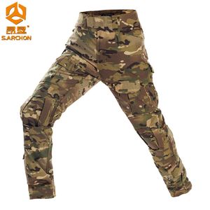 Mężczyźni Multi-Pockets Frog Spodnie Letnie oddychające zużycie taktyczne spodnie na świeżym powietrzu polowanie na bojowe spodnie bojowe Mężczyzna