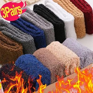 Sports Socks Winter Warm Thicken Fluffy Men Soft Elastic Coral Velvet Towel Sock Unisex Thermal Cozy Floor Sleeping Socken Drop