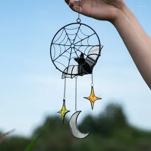 Party Decoration Creative Wind Chimes Halloween Decorations Gothic Bat Moon Star Hanging Ornament Window Wall Pendants Holiday Home Decors