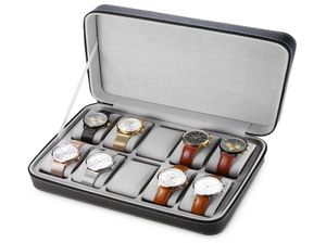 旅行スポーツのための特別保護10枚のグリッド混合グリッドPUレザー腕時計ボックスケースジッパートラベルウォッチジュエリーストレージバッグボックス3295470