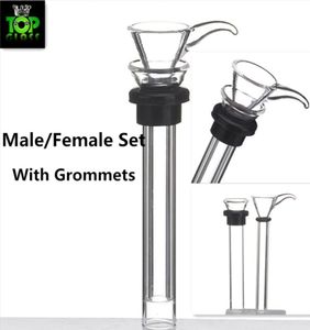 glass male slides and female stem slide funnel black rubber grommet Oring downstem for water glass bong glass pipes1851586