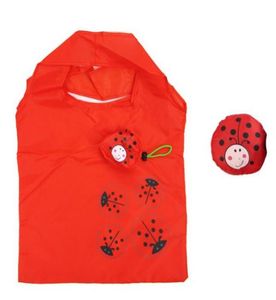 Ladybird Home Sundries förvaringsorganisation Väskor Tote Ladybug Folding Bag Collapsible Ecological Cartoon Shopping Bag Red Big Capa2001600