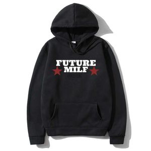 Sweatshirts Erkek Ceket Rapçi Gelecek MILF Grafik Baskı Hoodie Erkek Hip Hop Vintage Sweatshirt Erkek Büyük Boy Sokak Giyim Erkek Moda Günlük Hoodies 240412