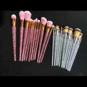 Kits Stick Drill Makeup Brush 12 Stycken av skönhetsverktyg Set Stick Gem Makeup Kit Full borr Löst pulverborste reparationsborste