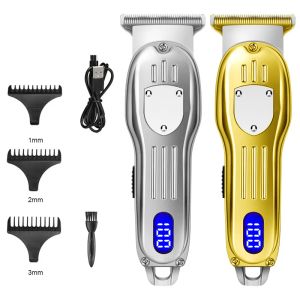 Scissors 2023 LCD Digital Hair Clipper Cordless Electric Shaver Hair Cutting Machine For Man Professional Barber Beard Trimmer USB