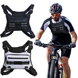 Utomhuspåsar Front Running Vest Bag Breattable Lightweight Chest Pack Justerbar vattenbeständig för cykelklättring