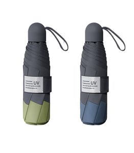 Portable 8 costolette Mini ombrello Portiera di protezione anti -antiuv Protezione 5 pieghevole Sun Rain ombrellas Pocket Lightweight Travel Paras9568732