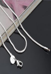 2mm 925 Sterling Silver Chain Halsband 16 18 20 22 24 tum kedjor Designer Halsband smycken grossist Factory Price9590066