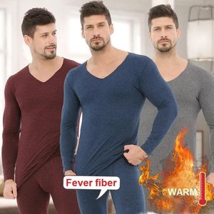 Roupas íntimas térmicas masculinas Termo sem traje Thermo Lingerie Roupas de inverno Tops e calças Long Johns Set Invisible Pijamas Roupas
