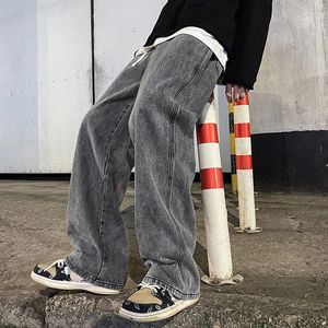 Damskie dżinsy marki męskiej wersji Koreańska student Casual Pants High Street Prosta luźna szeroka noga Czarna szara niebieska worka